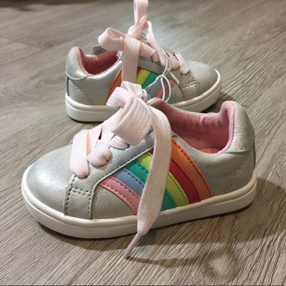 Cat & Jack Shoes Nwt Toddler 6 Cat Jack Silver Rainbow Pink Shoes